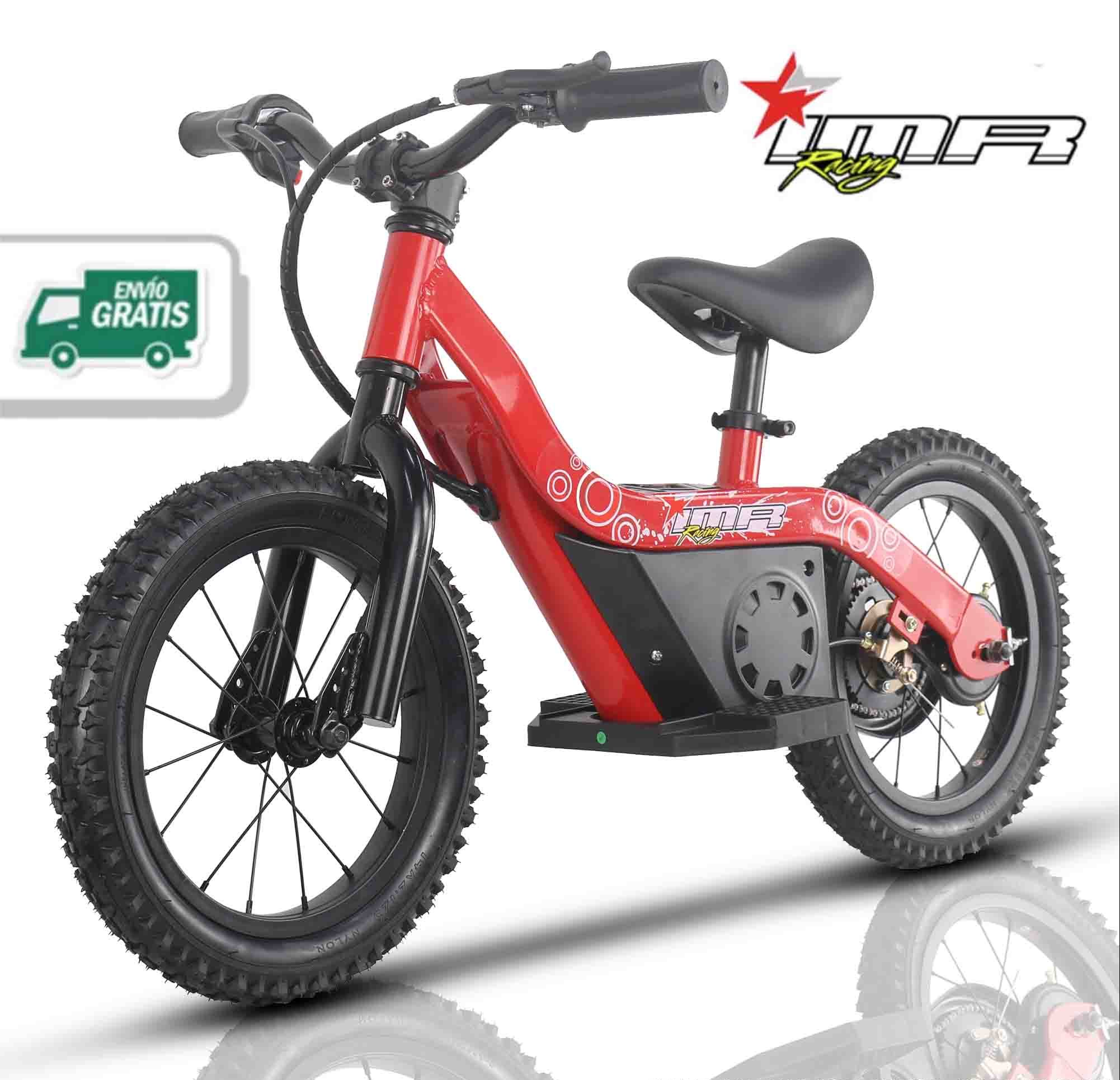 Bicicleta Eléctrica niño 100w Neón 12 Pulgadas - Sin Montar, Rojo